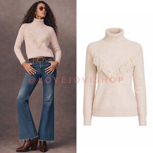 Luxe Cowgirl | Haute Hippie Fine Knit Sweater Fringe Detail | Blush Merino Wool